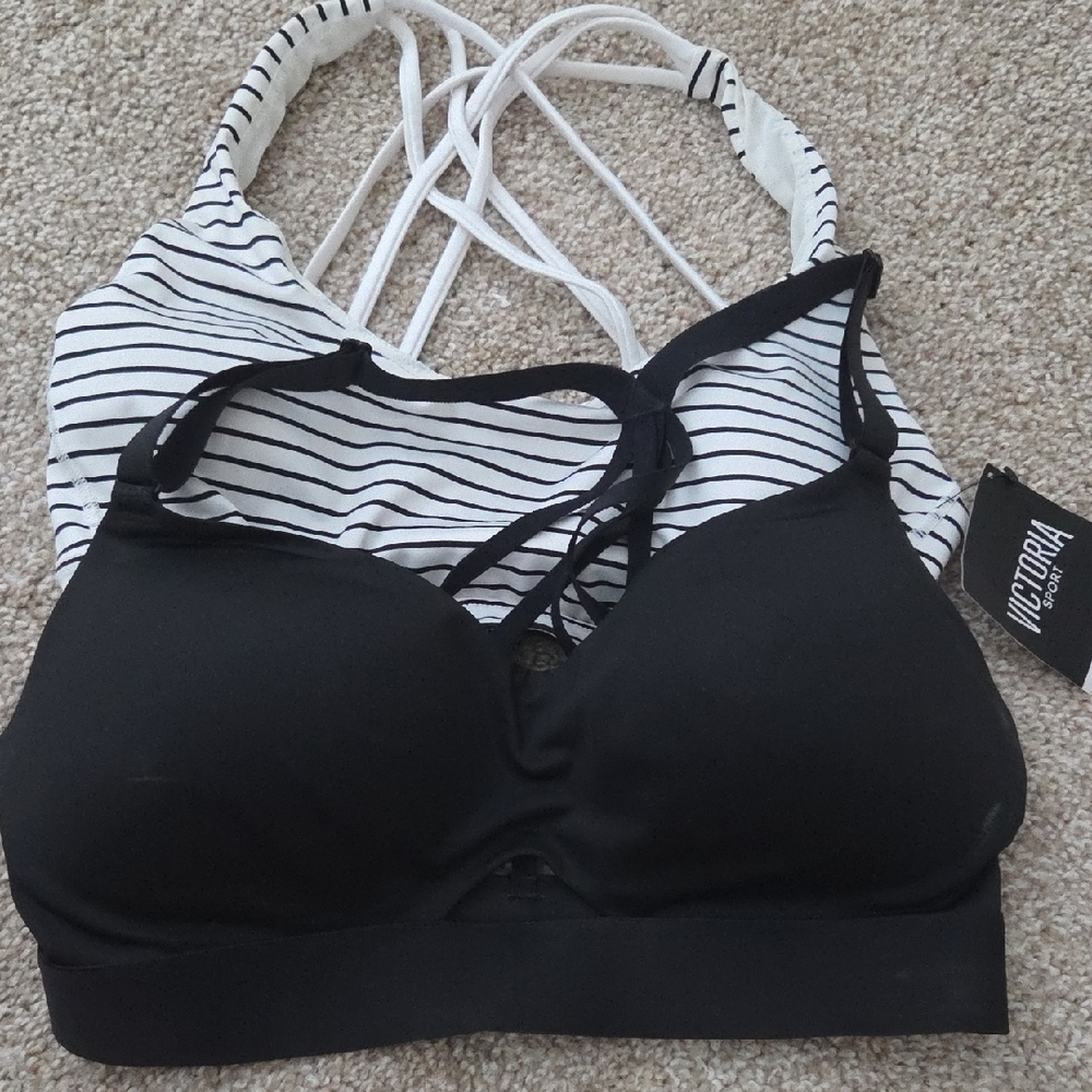 Victoria's Secret Black and White Strappy Bras